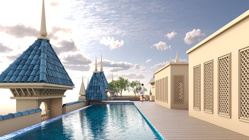 Soman Shrishti swimming pool view
